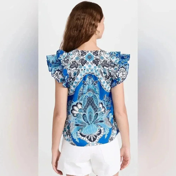 431 Love The Label Women's Short Sleeve Flutter Blouse Size XS - Picture 2 of 10